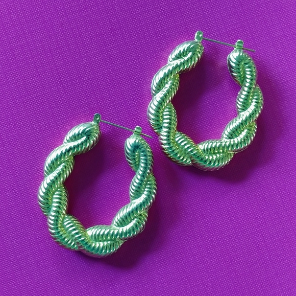 Jewelry - 5/$25 Hip Hop gold puffy hollow earrings